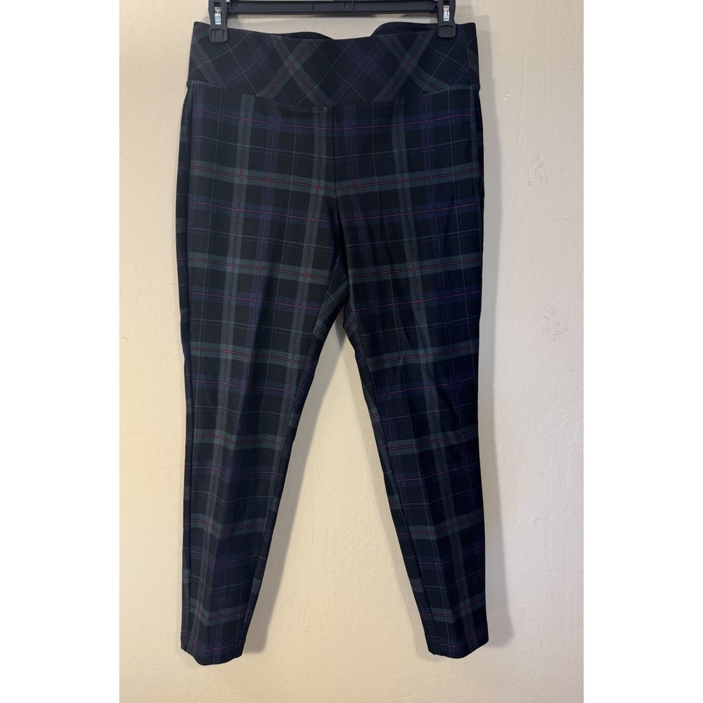 Torrid Pixie Pants Women Size 1 R Pull-on Legging Plaid Black Green Blue NEW